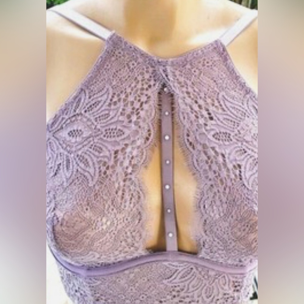 Victoria’s Secret Very Sexy Bra Size 34C Long Line Unlined Plunge Lavender New - Picture 8 of 8